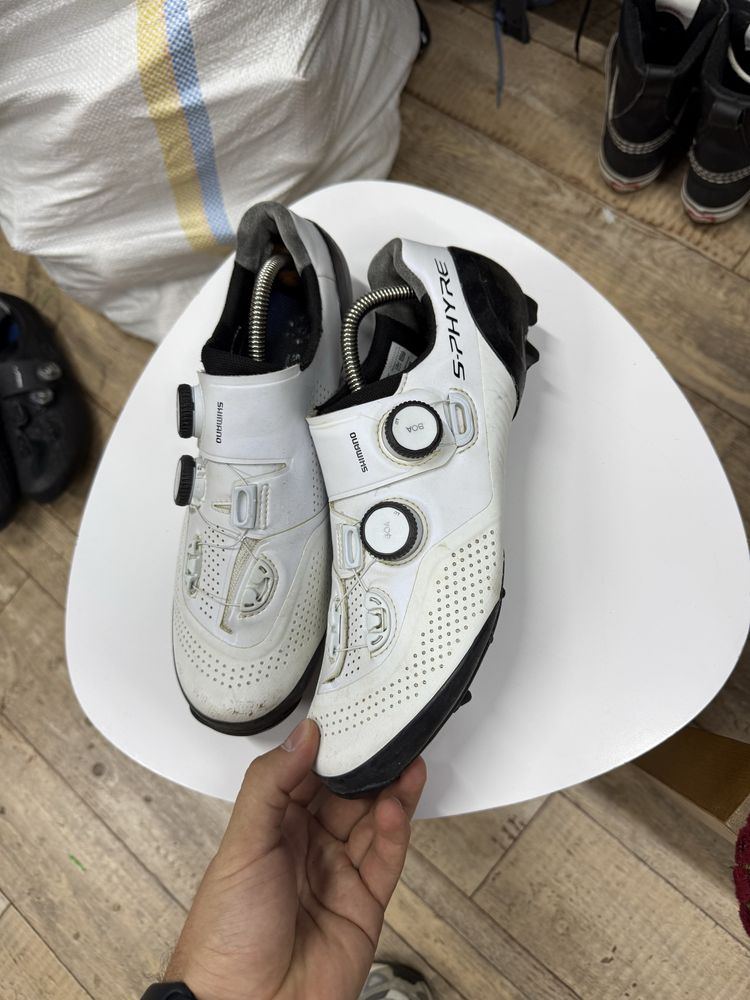 Оригінальні вело туфлі Shimano S-Phyre white