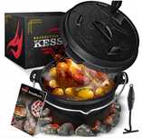 KESSER Premium Dutch Oven BBQ z żeliwa z żaroodpornym hakiem, pokrywą