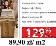 Panele winylowe z podkładem Klasa 33/42 ,4v,8 dekorów, 5.3 mm PROMOCJA