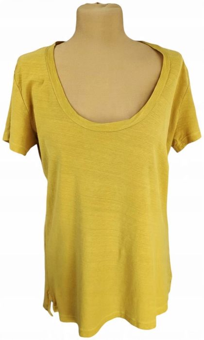 Zara special t koszulka t-shirt o luźnym kroju musztardowy m