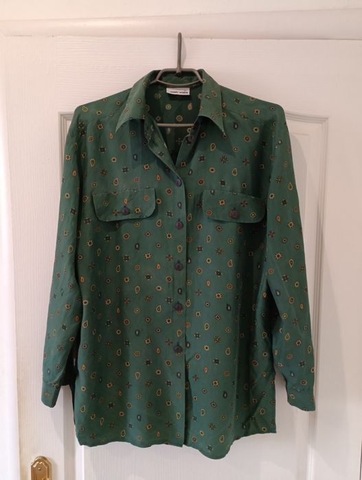 Блузка женская: XL-2XL, 52-54 размер, шёлковая, свободного кроя,Италия