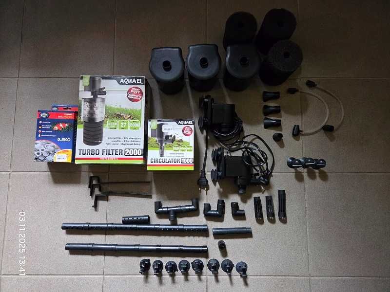 Filtry wewnętrzne Aquael Turbo 2000 i 1000 duży zestaw