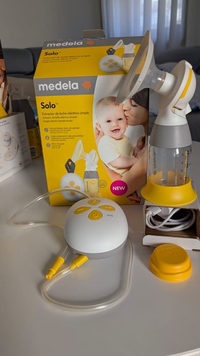 Bomba Medela solo + coletor + tetina calma + conchas + sacos