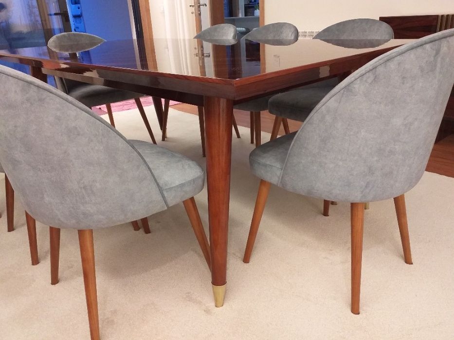 Mesa Jantar Fixa Pau Ferro Alto Brilho