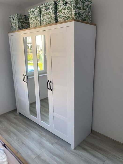 LANZETTE Szafa 4-drzwiowa z lustrem Agata Meble