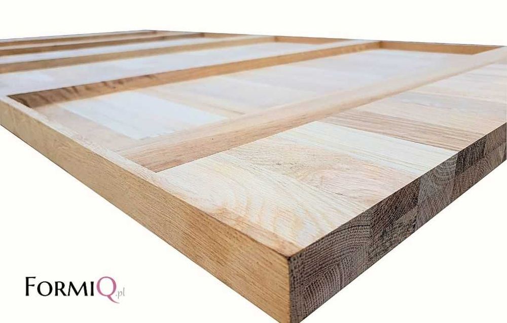 Blat dębowy mikrowczep z pogrubianym rantem 1600x800x20/40