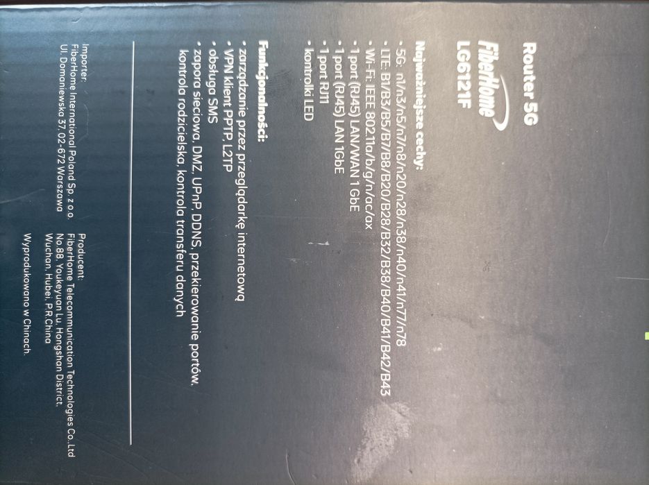 Router 5g Fiber Home LG6121f, szybki jak światłowód