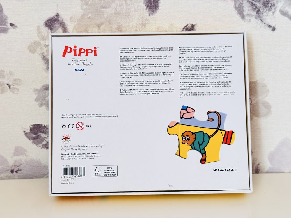 Drewniane Puzzle Pippi Langstrumpf, Pippi Pończoszanka