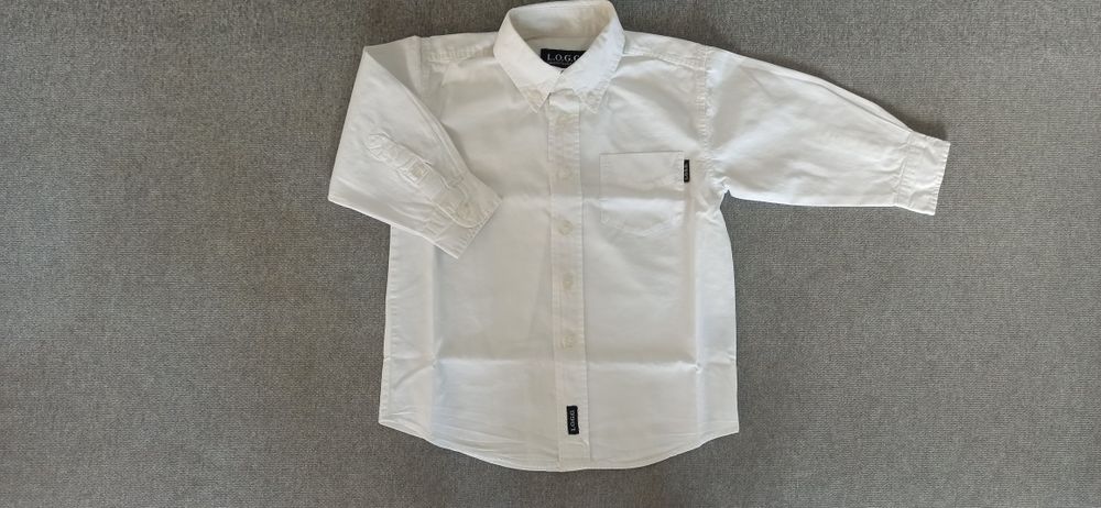 Koszula Długi Rękaw Biała H&M 100% Bawełna R. 86/92cm