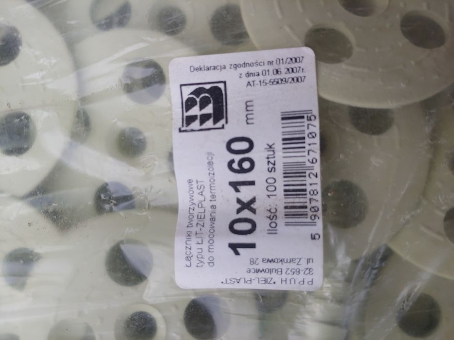 Kołek kołki 16 cm 400 szt do steropianu wełny, łącznik
