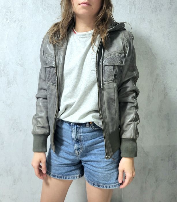 Куртка mauritius з натуральної шкіри сіра