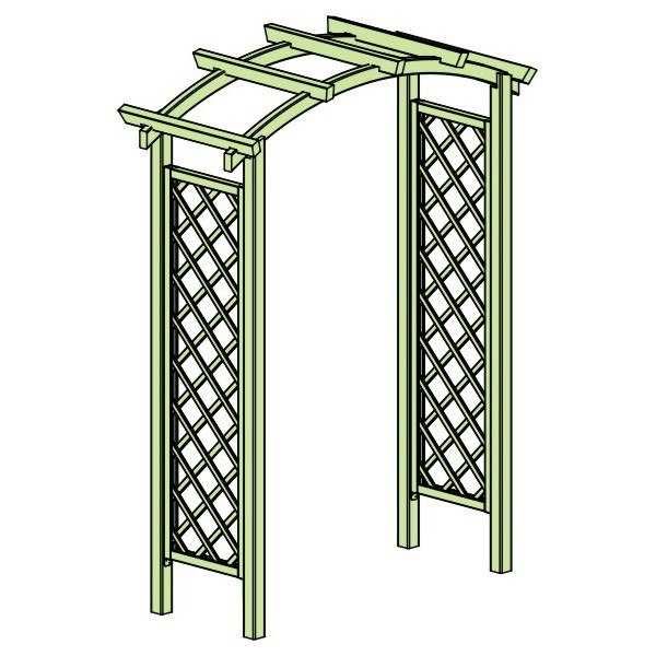 Pergola drewniana szpaler z kratką 230 x 180 x 65 cm - słupek 9x9 cm