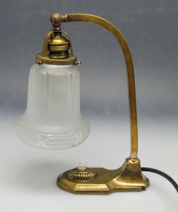 lampa w stylu secesyjnym na biurko - mosiądz