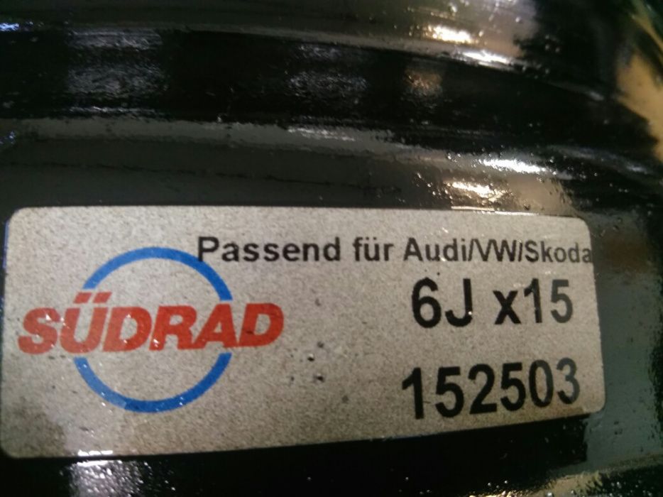 Felgi stalowe 15" 5x100 6x15 et 38 vw audi skoda seat