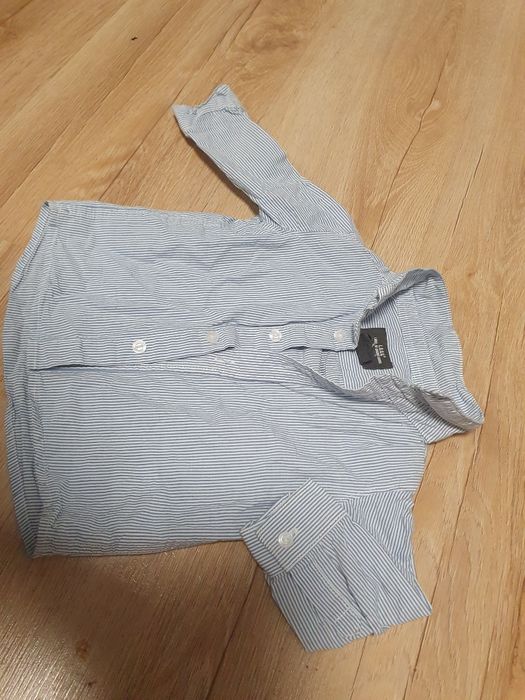 Koszula dla chłopca niebiesko-biała 68 4-6m H&M logg niebieska