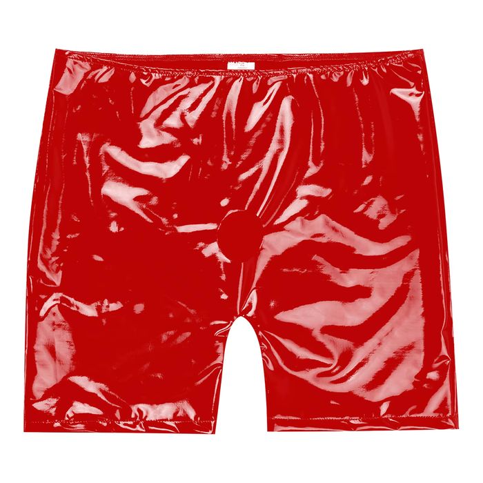 Męskie Lateksowe Bokserki Z Otworem Bermudy z Dziurką LATEX - L