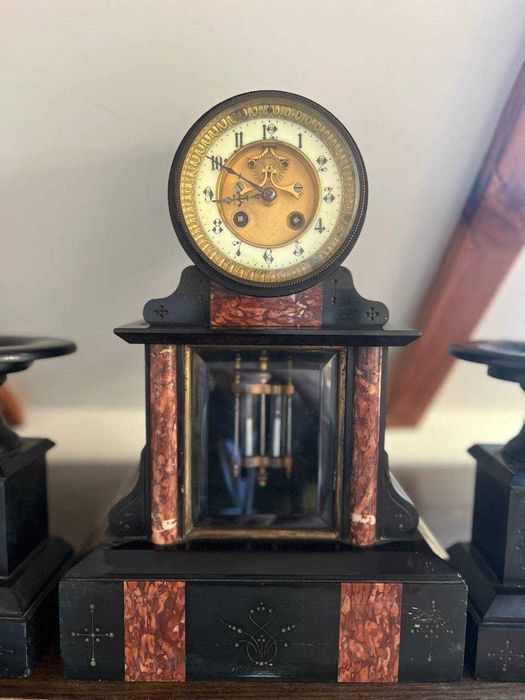 Zegar Brocot czarny marmur