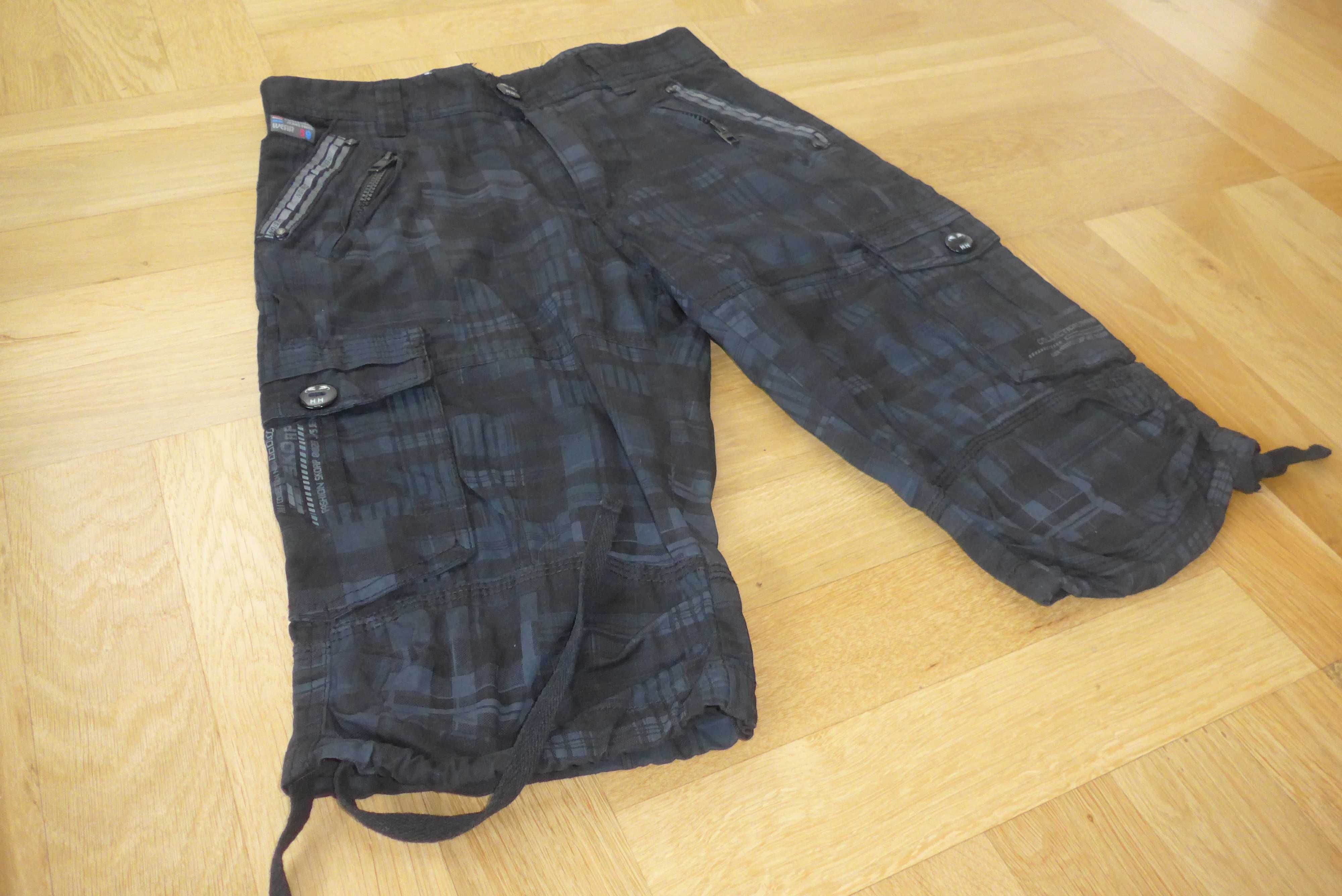 Krótkie spodnie, spodenki, dla chłopca, bermudy, 152 cm czarne
