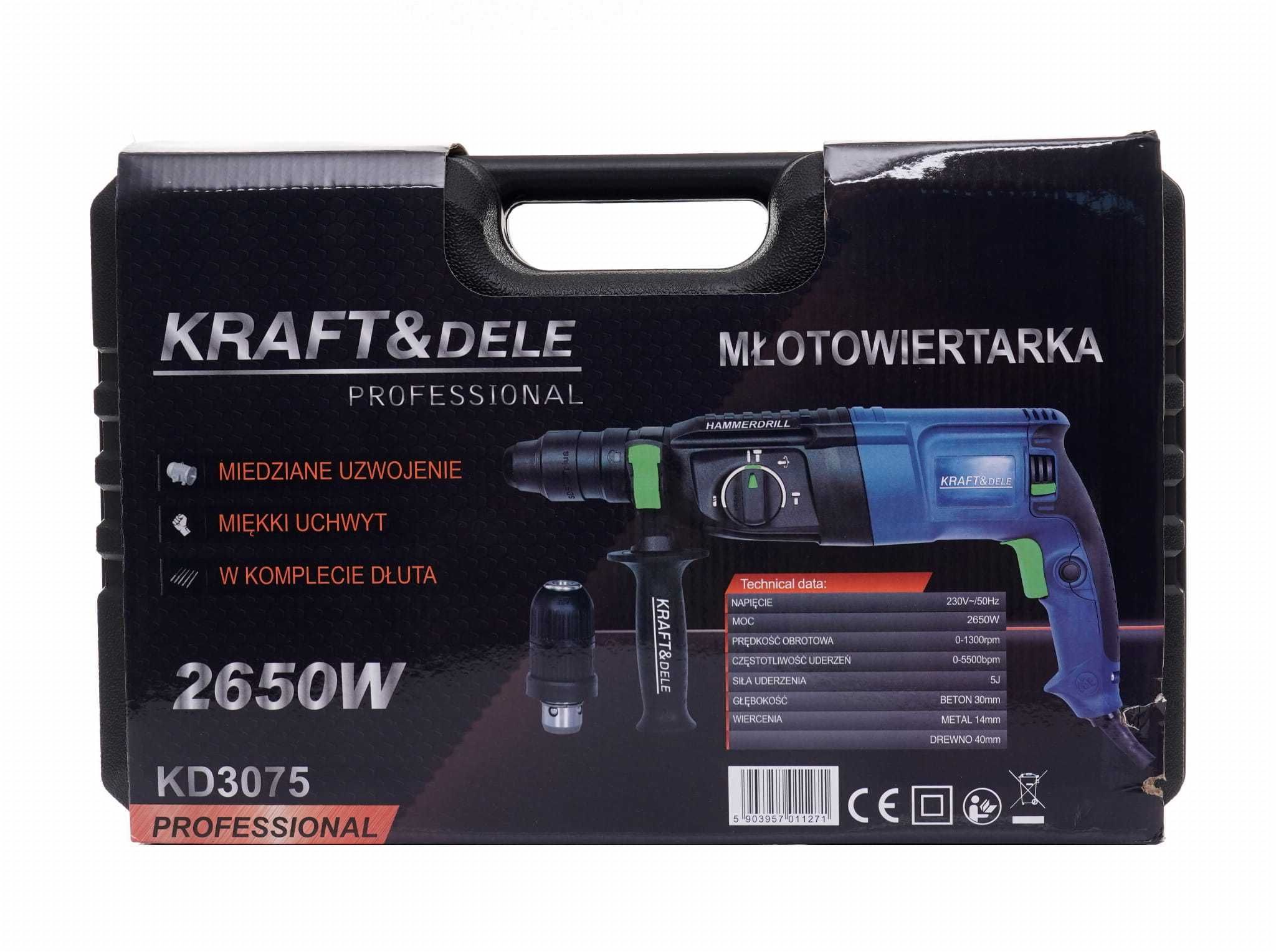 MŁOTOWIERTARKA SDS wiertarka młot udarowy 2650W w walizce KD3075