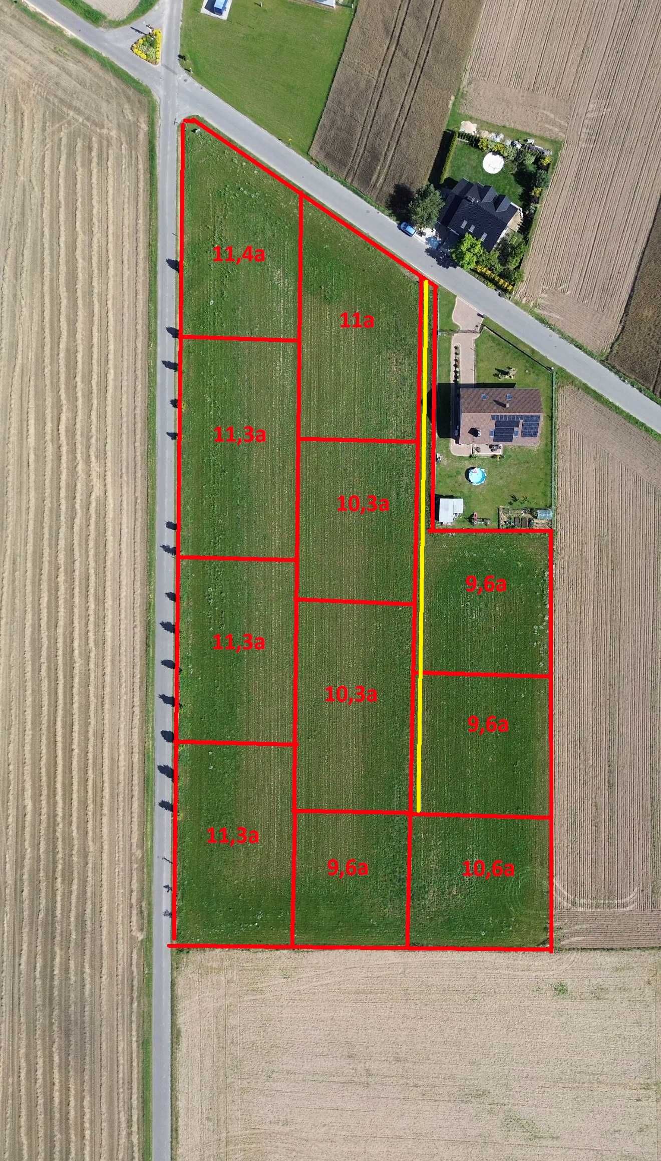 Działki budowlane Sieraków Śląski 1100m2