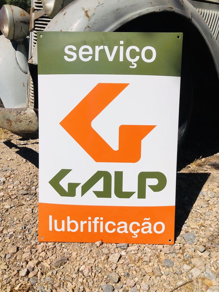 Placa esmaltada GALP SERVIÇO 60x40cm