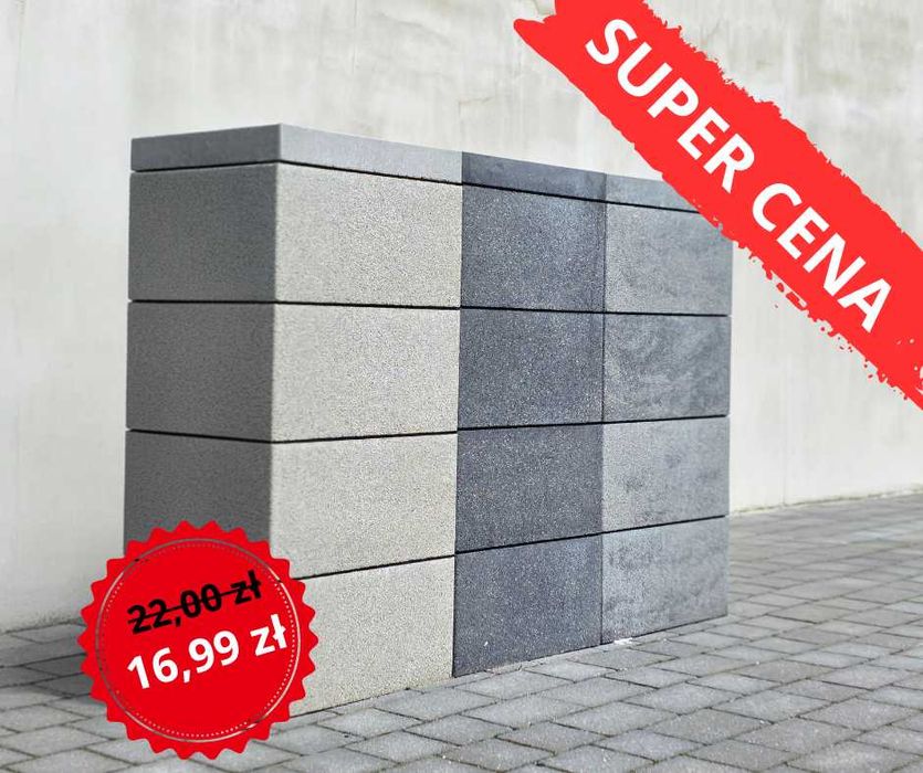 Pustak ogrodzeniowy Konekt ATRO LINE 40x20x20 STONE GREY MELANŻ