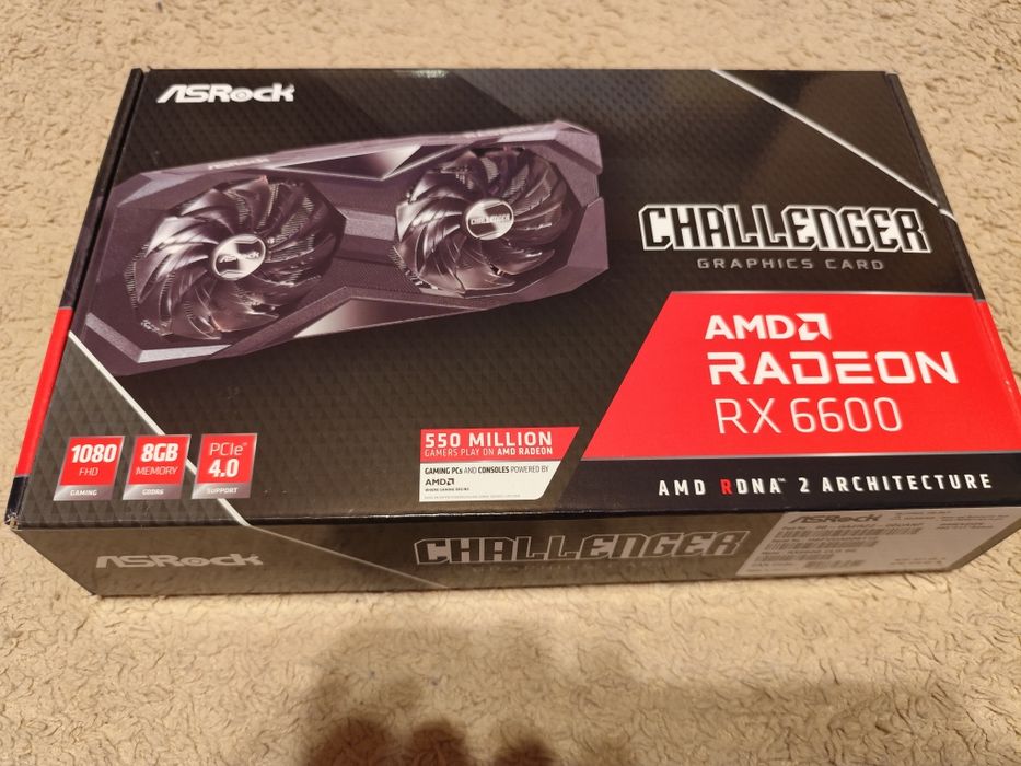 Karta graficzna ASRock RX6600 Challenger 8GB GDDR6. Jak nowa.