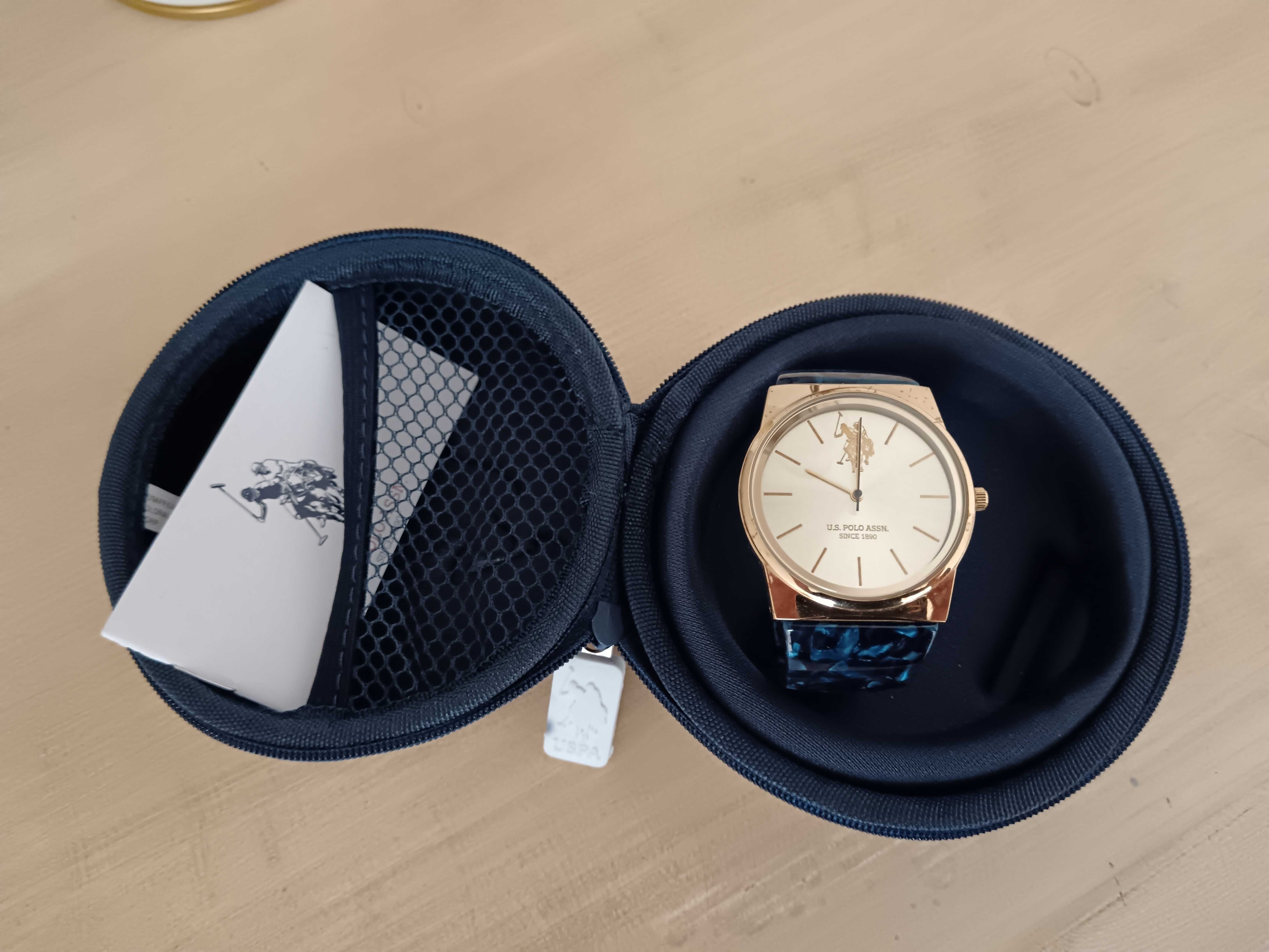 Zegarek U.S. POLO ASSN damski złoty granatowy