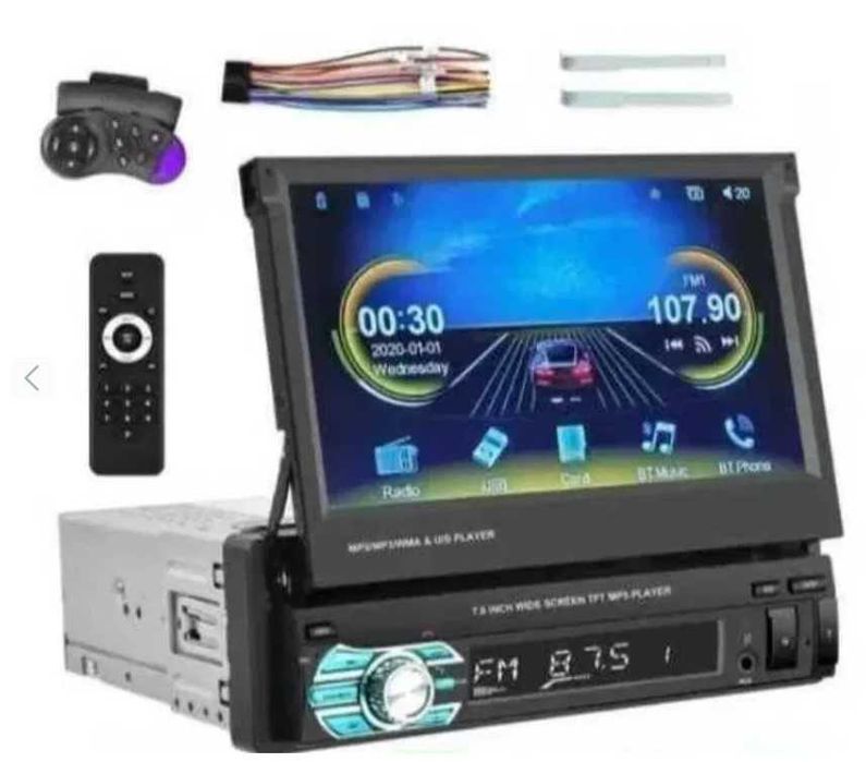 RADIO Samochodowe 1DIN 7'' BT Wysuwany  EKRAN Dotykowy MIRROR LINK