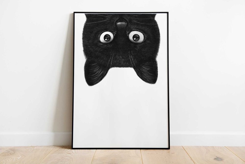 Kot "Angry Black Cat vol.2" PLAKAT A3 - Vintage - trzeci plakat GRATIS