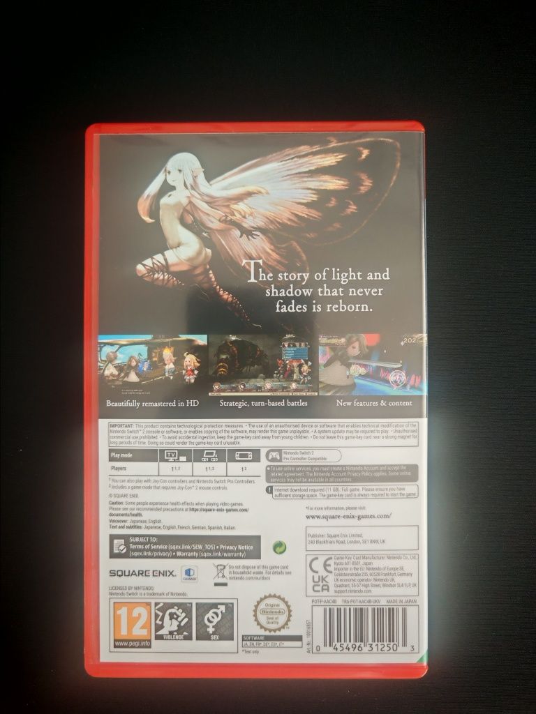 Bravely Default gra na Nintendo Switch 2 game key-card