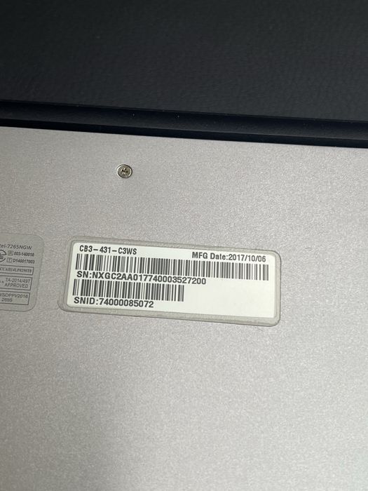 Хромбук Acer Cromebook 14 CB3-431