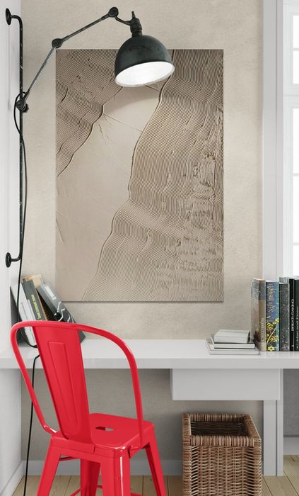 Obraz strukturalny abstrakcja Wabi Sabi Japandi minimalistyczny