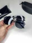 Солнцезащитные очки Cartier квадратные безободковые черные Золотые