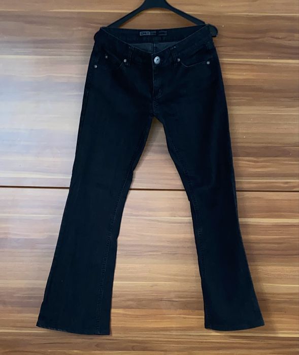 Czarne spodnie Jeansy z szeroką nogawką Only