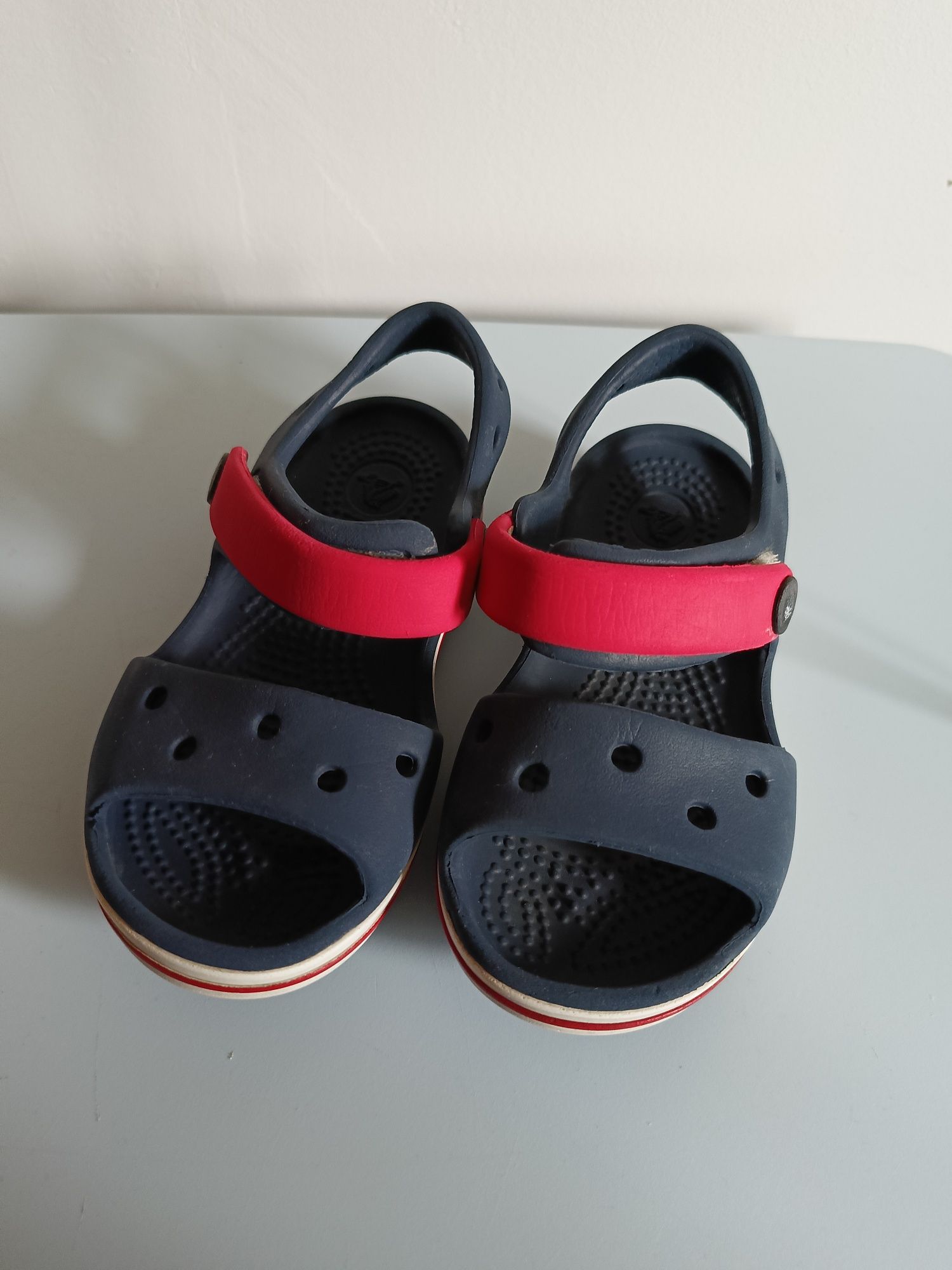 Sandały crocs c7 granatowo czerwone