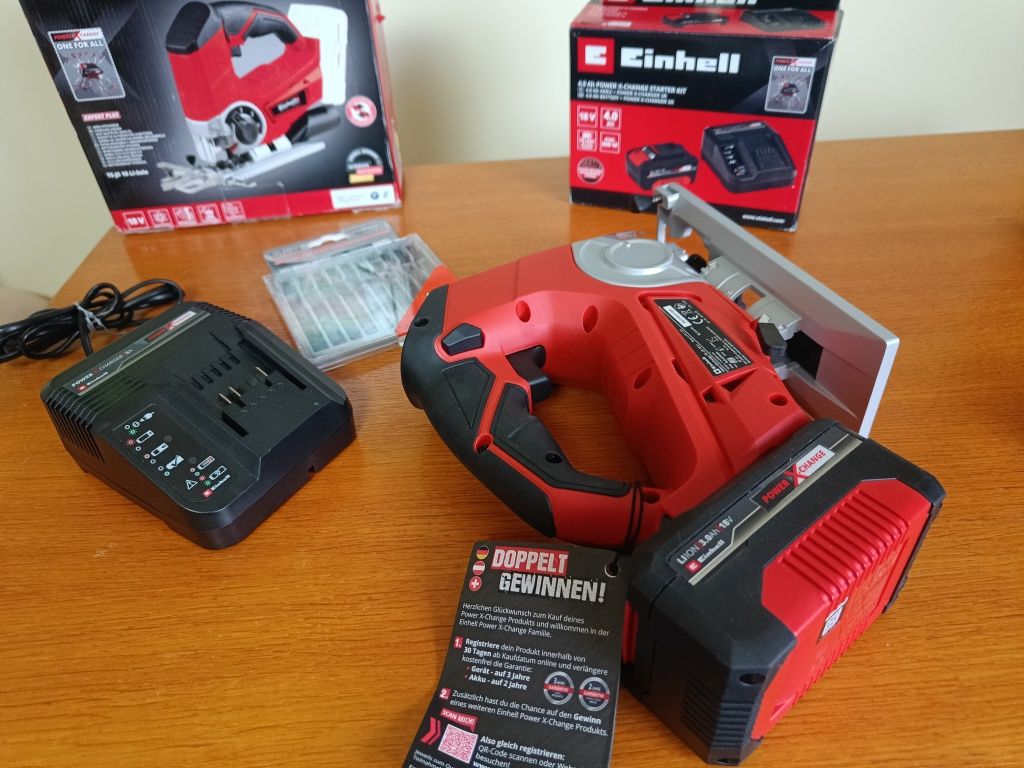 EINHELL TE-JS 18 Li Wyrzynarka + AKU 3AH PXC + 10 brzeszczotów.