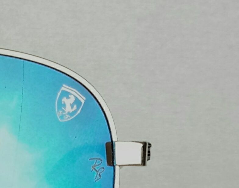 Ray Ban Ferrari очки капли мужские голубые зеркальные дужки жёлтые