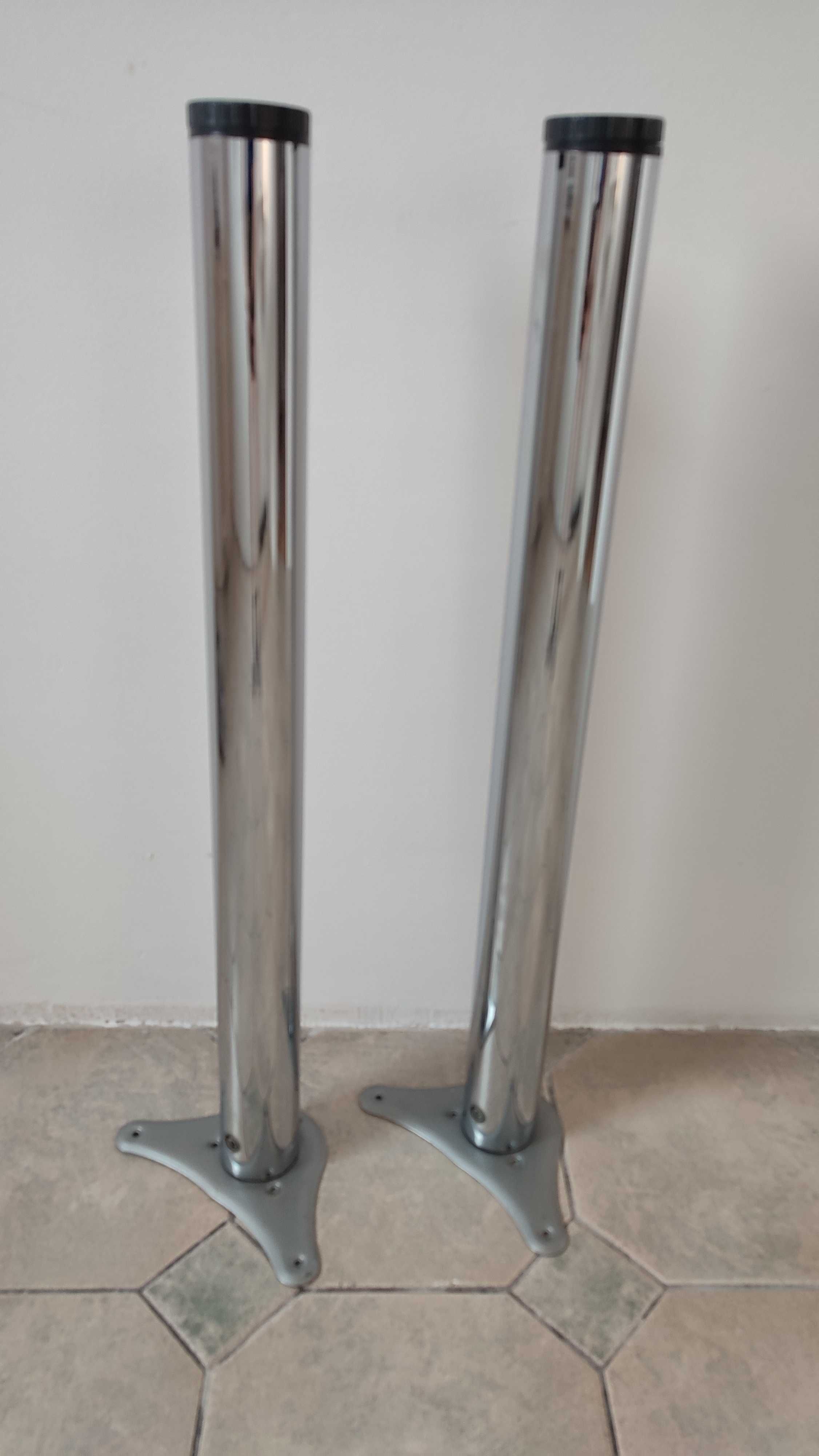 Dwie stalowe (srebrne) nogi do stołu (śruby w zestawie) -wys. 70cm