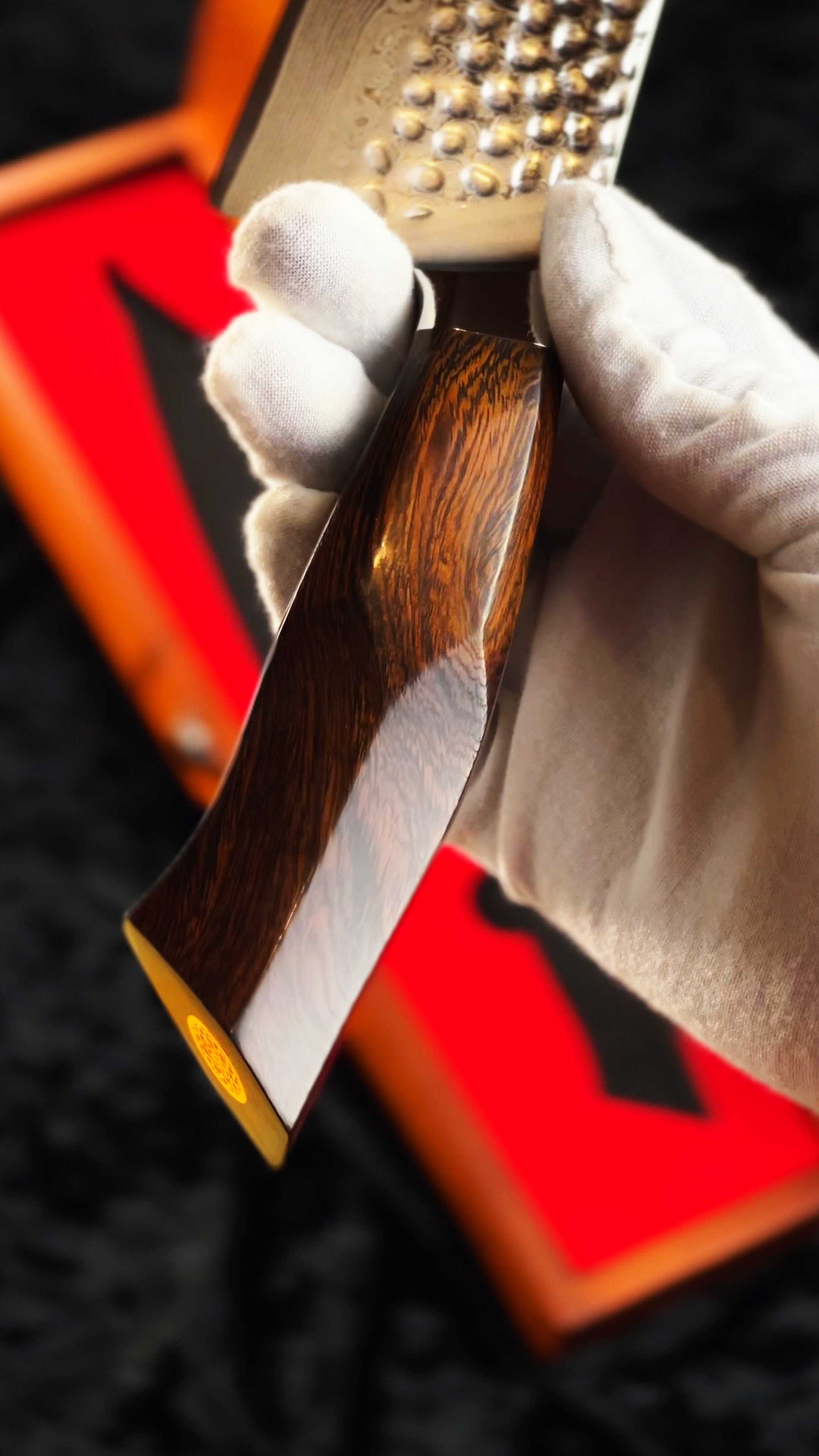 Нож Шеф-повара Дамасская сталь • Железное Дерево • B32D