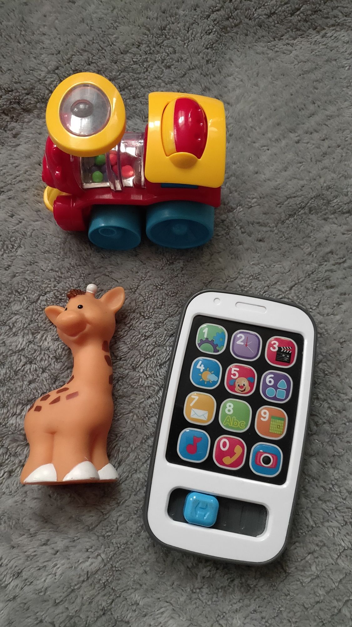 Zestaw zabawek telefon Fisher Price żyrafa ciuchcia