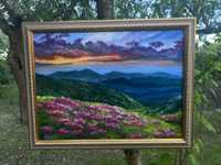 Картина олійними фарбами гірський пейзаж МАСЛО