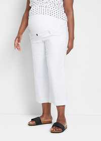 B.P.C spodnie 3/4 kuloty ciążowe białe 48.