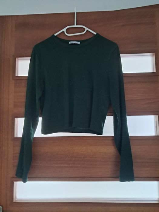 Crop top ciemnozielony