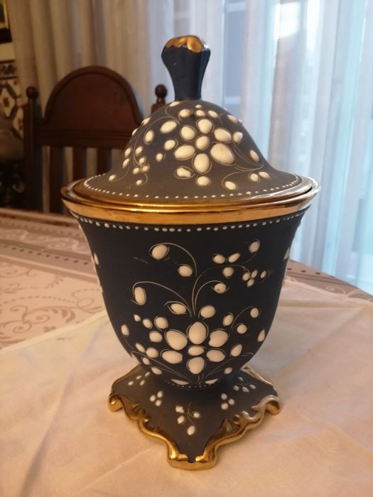 Pote vintage em azul cobalto, marca ELPA ALCOBAÇA.