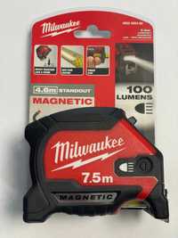 Milwaukee Magnetyczna taśma miernicza miara zwijana 7,5m LED