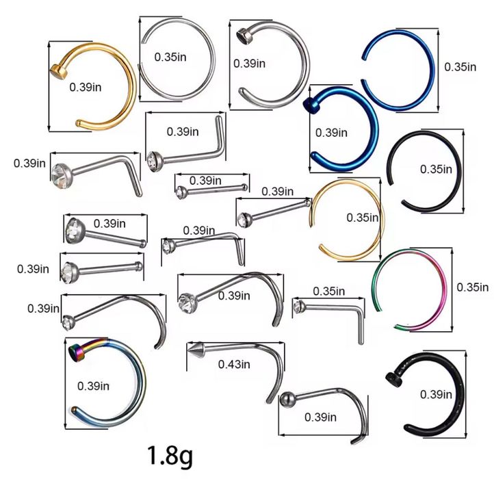 22 Piercings para nariz *novos selados*