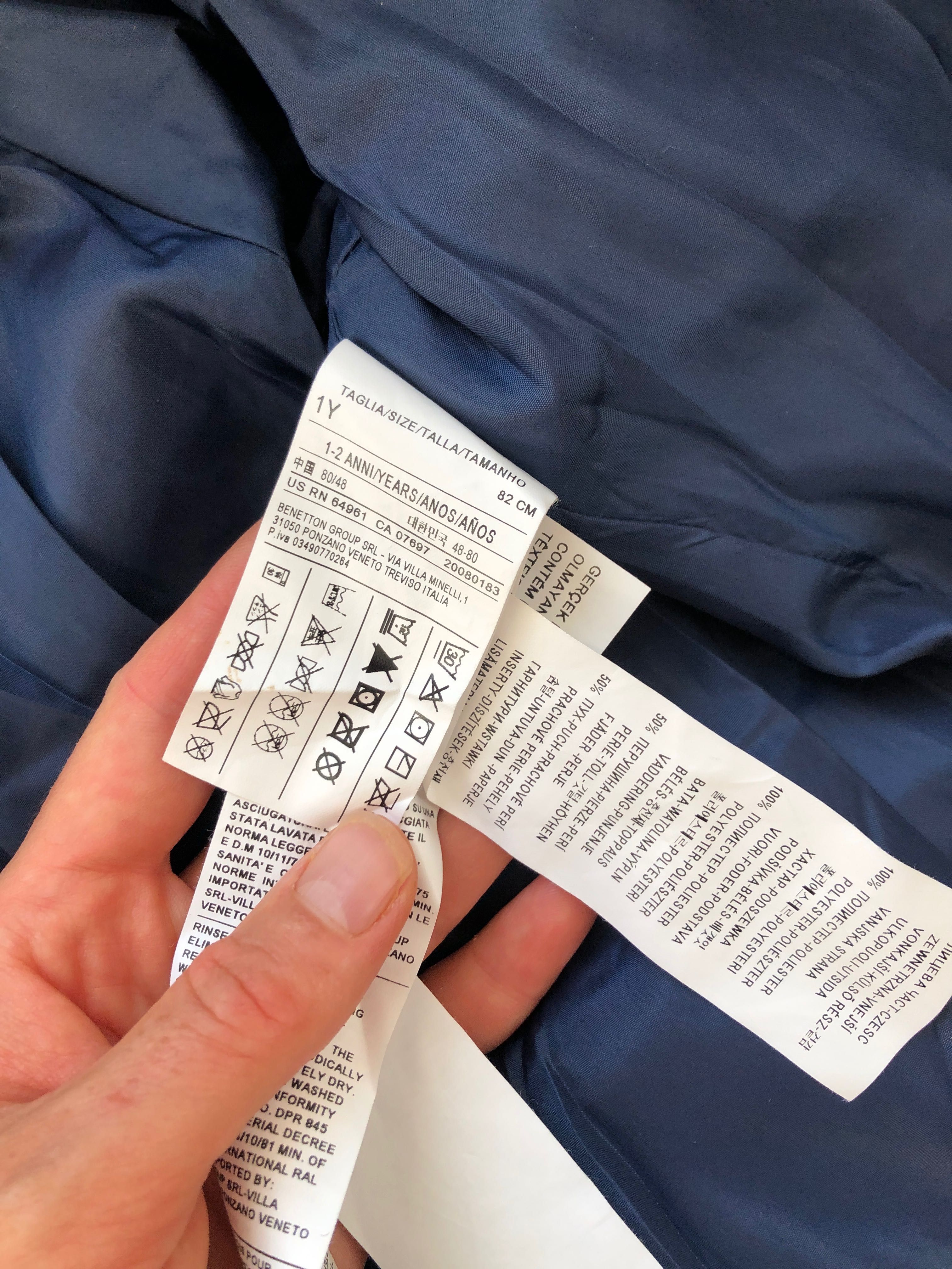 Зимняя куртка пуховик на 1-2 года Benetton