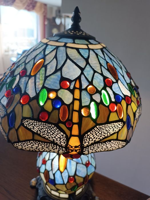 Lampa Tiffany witrażowa, ważka