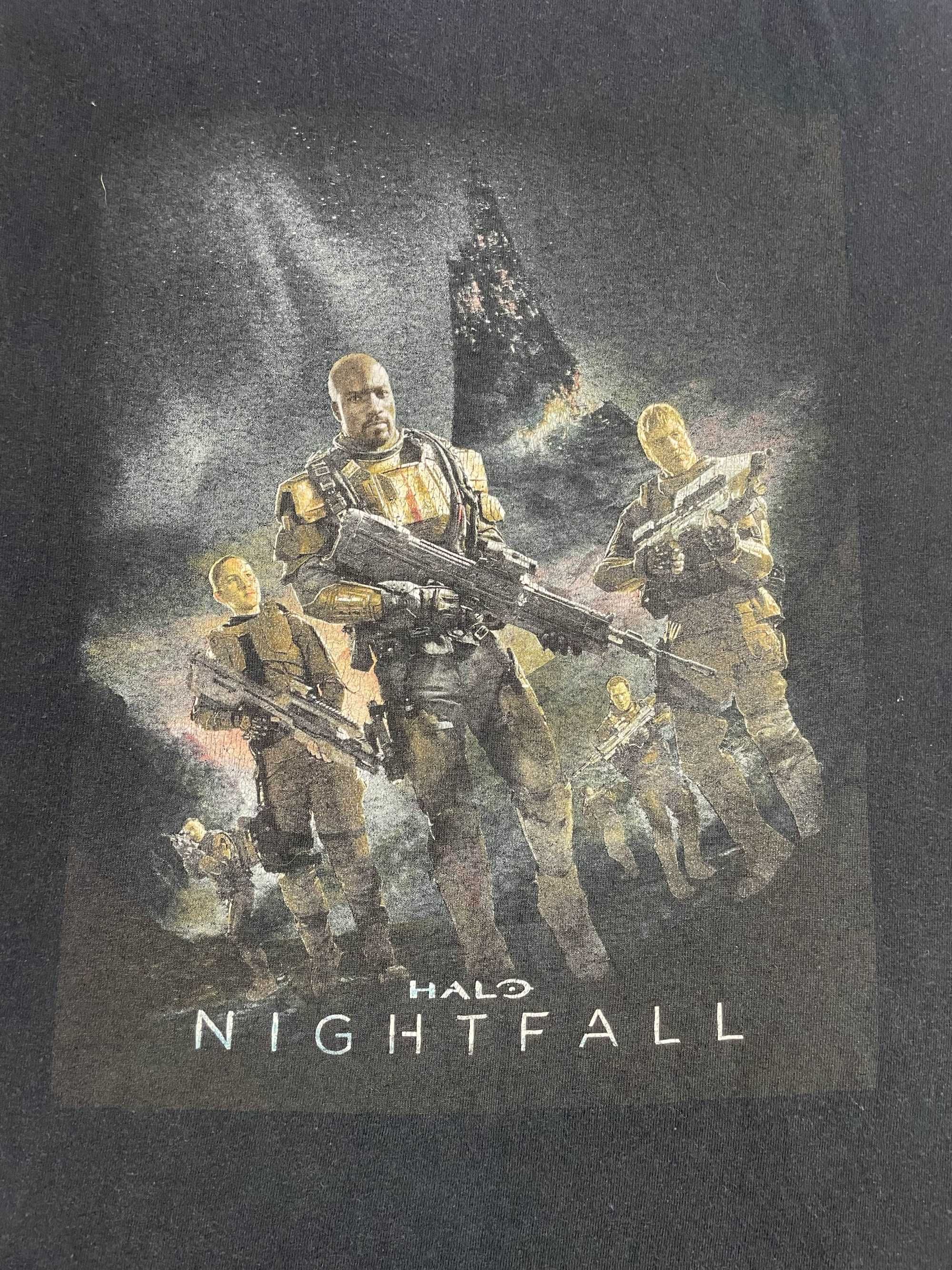 Halo czarna koszulka vintage gildan nightfall playstation